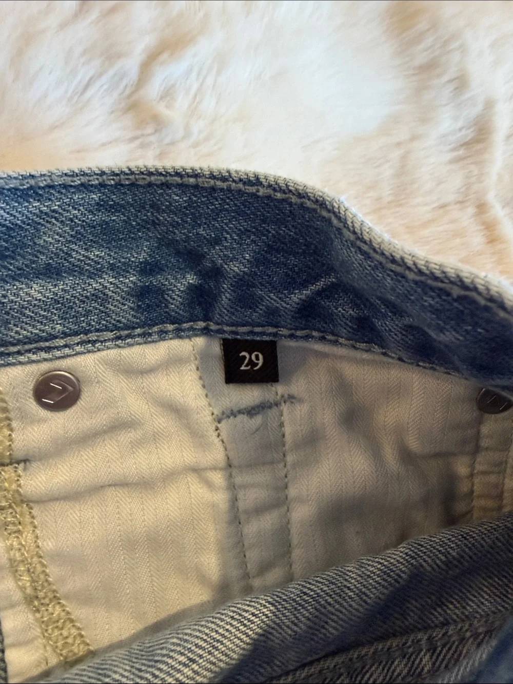 7 for all mankind denim mini skirt distressed hemline light wash size 29 - Picture 10 of 11